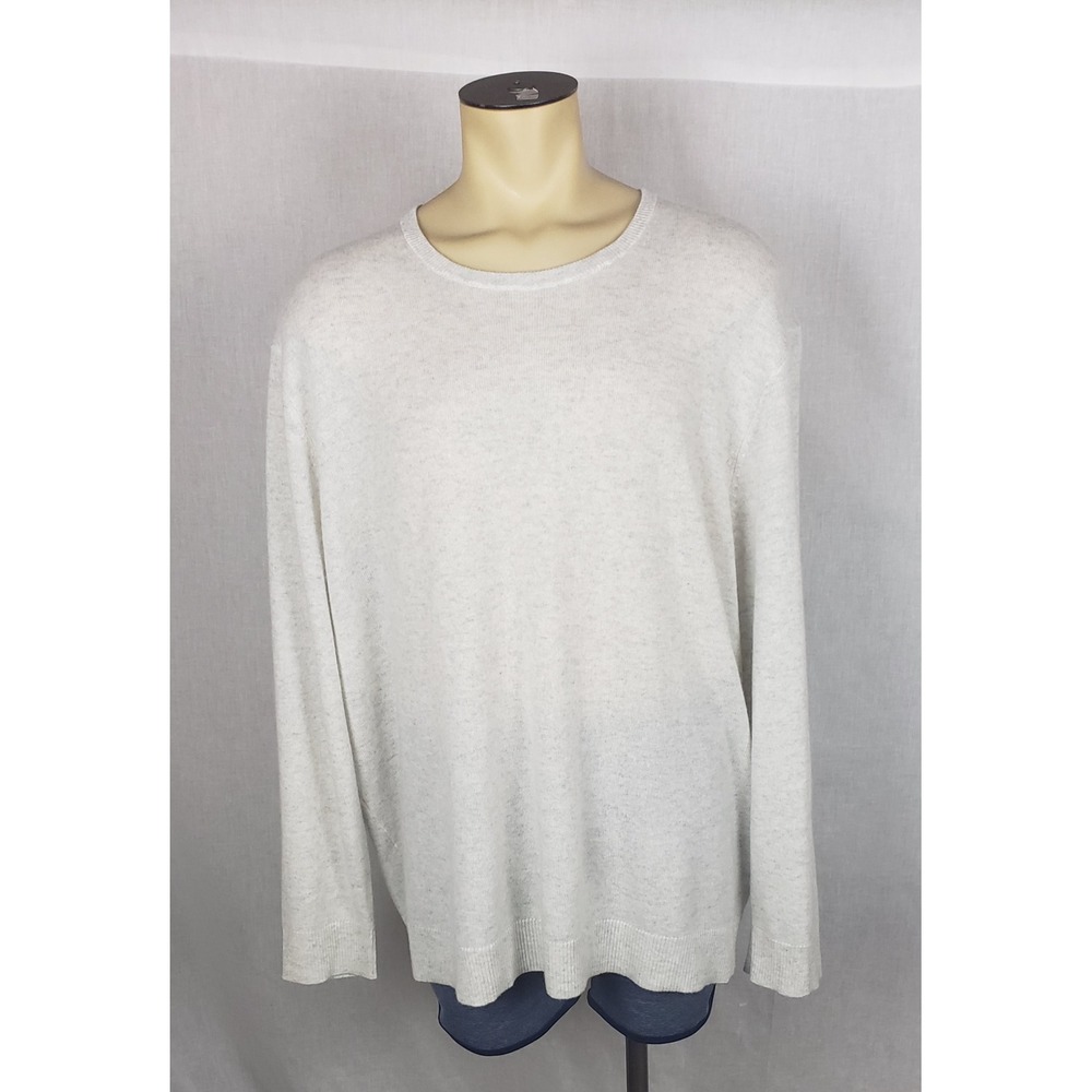 The Commons Mens 100% Cashmere Sweater 3XL Dove Grey Lightweight Spring‎ Casual